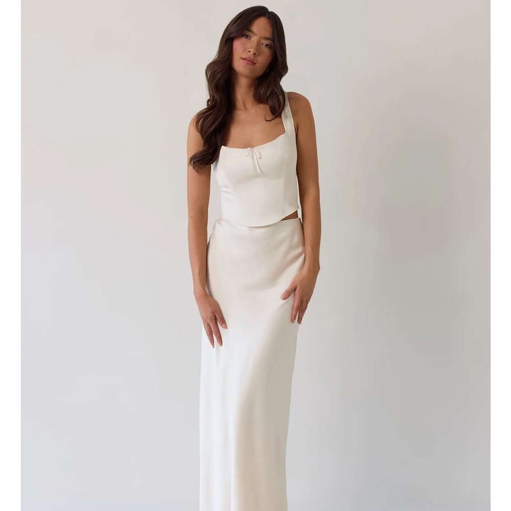 Park & Fifth Cream Maxi Dress Two-Piece Look